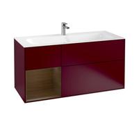 Villeroy & Boch V&B Meuble sous-lavabo Éclairage mural Finion 119,6x59,1 cm, étagère gauche, Peony mat Quantité:1
