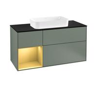Villeroy & Boch V&B Meuble sous-lavabo Éclairage mural Finion 120 cm, Pl b m, Reg li gol m, Oli. m Lac Quantité:1