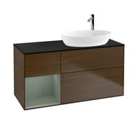 Villeroy & Boch V&B Meuble sous lavabo Éclairage mural Finion 120 cm, Pl bleu m, Rég Oli. m Lac, noyer ven Quantité:1