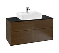 Villeroy & Boch V&B Meuble sous lavabo Éclairage mural Finion 120x60,3 cm, placage noyer bleu m Quantité:1