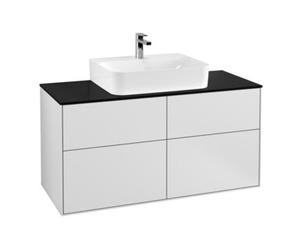 Villeroy & Boch V&B Meuble sous lavabo Éclairage mural Finion 120x60,3 cm, placard abd. bleu m, blanc m Lac Quantité:1