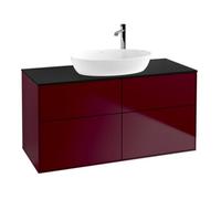 Villeroy & Boch V&B Meuble sous-lavabo Éclairage mural Finion 120x60,3cm, Plaque de fermeture bleue m, Pivoine Mat Quantité:1