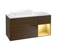 Villeroy & Boch V&B Meuble sous lavabo Éclairage mural Finion 120x60 cm, placage noyer, Regre gol m Quantité:1