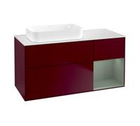Villeroy & Boch V&B Meuble sous lavabo Éclairage mural Finion 120x60 cm, placard droit, laqué Peony mat Quantité:1
