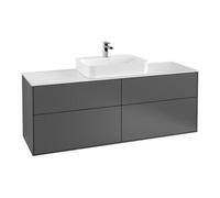 Villeroy & Boch V&B Meuble sous lavabo Éclairage mural Finion 160x60,3 cm, EM, blanc mat, gris moyen laqué Quantité:1