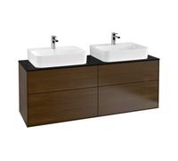 Villeroy & Boch V&B Meuble sous lavabo Éclairage mural Finion 160x60,3 cm, placage noyer bleu m Quantité:1