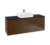 Villeroy & Boch V&B Meuble sous lavabo Éclairage mural Finion 160x60,3 cm, placage noyer bleu m. Quantité:1