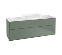 Villeroy & Boch V&B Meuble sous lavabo Éclairage mural Finion 160x60,3 cm, plaque de fermeture blanche, poignée laquée Quantité:1
