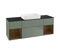 Villeroy & Boch V&B Meuble sous-lavabo Éclairage mural Finion 160x60,3x50,1cm, Noyer régulé, Oli. m Lac Quantité:1