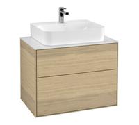 Villeroy & Boch V&B Meuble sous lavabo Éclairage mural Finion 80x60,3x50,1cm, Plaque de fermeture blanche, Oa ven Quantité:1