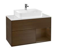 Villeroy & Boch V&B Meuble sous lavabo Finion 100, blanc, éclairage mural, tiroir droit wal ven Quantité:1