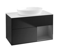 Villeroy & Boch V&B Meuble sous lavabo Finion 100, blanc mat, côté A mat laqué, bleu mat laqué Quantité:1