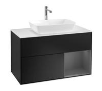 Villeroy & Boch V&B Meuble sous lavabo Finion 100, blanc mat, face A mat laqué, bleu mat laqué Quantité:1