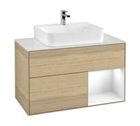 Villeroy & Boch V&B Meuble sous lavabo Finion 100, blanc mat, porte droite, laqué, ouverture par pression Quantité:1