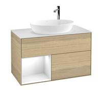 Villeroy & Boch V&B Meuble sous-lavabo Finion 100, blanc mat, tiroir blanc laqué, poignée ven Quantité:1
