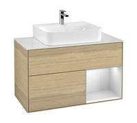Villeroy & Boch V&B Meuble sous-lavabo Finion 100, blanc mat, tiroir blanc laqué, poignée venilia Quantité:1