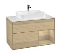 Villeroy & Boch V&B Meuble sous lavabo Finion 100, blanc mat, tiroir droit Oa ven, Oa ven Quantité:1