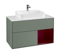 Villeroy & Boch V&B Meuble sous lavabo Finion 100, blanc mat, tiroir droit, poignée laquée Quantité:1