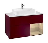 Villeroy & Boch V&B Meuble sous lavabo Finion 100, blanc, réglette droite, LED, mat Quantité:1