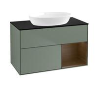 Villeroy & Boch V&B Meuble sous lavabo Finion 100, bleu, rangement mural, huile et laque m. Quantité:1