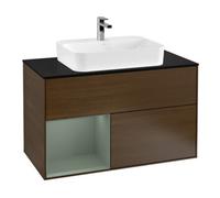 Villeroy & Boch V&B Meuble sous lavabo Finion 100, Pl b m, Rég g, Oli. m Lac, noyer veinée Quantité:1
