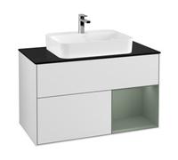 Villeroy & Boch V&B Meuble sous lavabo Finion 100, Pl blanc mat, côté droit, huilé mat laqué blanc Quantité:1
