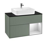 Villeroy & Boch V&B Meuble sous lavabo Finion 100, Pl blanc mat, Rg droit blanc mat laqué, huile laqué Quantité:1