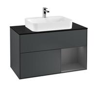 Villeroy & Boch V&B Meuble sous-lavabo Finion 100, Pl blanc mat, Rg rouge Am, md bleu mat Lac Quantité:1