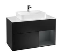 Villeroy & Boch V&B Meuble sous lavabo Finion 100, pl blanc mat, rg rouge moyen brillant, bleu moyen brillant Quantité:1
