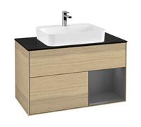 Villeroy & Boch V&B Meuble sous-lavabo Finion 100, Pl blanc mat, tiroir droit anthracite mat, Oa ven Quantité:1