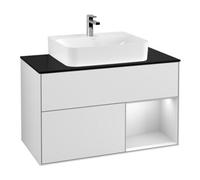 Villeroy & Boch V&B Meuble sous lavabo Finion 100, Pl blanc mat, tiroir droit blanc mat laqué Quantité:1