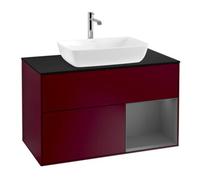 Villeroy & Boch V&B Meuble sous-lavabo Finion 100, Pl bleu m, Étag. anthrac. m Lac, Peo m Quantité:1