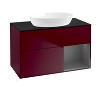Villeroy & Boch V&B Meuble sous lavabo Finion 100, Pl bleu m, Étag. anthracite m laqué, Peo m Quantité:1