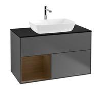 Villeroy & Boch V&B Meuble sous lavabo Finion 100, Pl bleu m, Étag wal ven, Anthrac. m Quantité:1