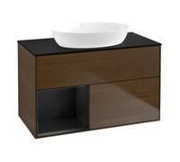 Villeroy & Boch V&B Meuble sous-lavabo Finion 100, Pl bleu m, Étagère bleu m Lac, noyer ven Quantité:1