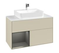 Villeroy & Boch V&B Meuble sous lavabo Finion 100, Pl bleu m, étagère gauche Peo, si Gr m Lac Quantité:1