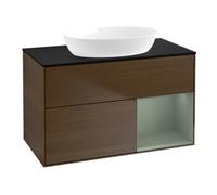 Villeroy & Boch V&B Meuble sous lavabo Finion 100, Pl bleu m, Rég Oli. m Lac, noyer ven Quantité:1