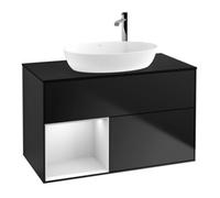 Villeroy & Boch V&B Meuble sous lavabo Finion 100, Pl bleu mat, cadre blanc mat Lac, bleu mat Lac Quantité:1