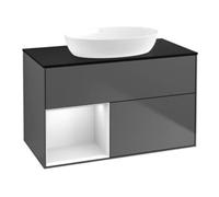 Villeroy & Boch V&B Meuble sous lavabo Finion 100, Pl bleu mat, Ray blanc mat Lac, Anthracite mat Quantité:1