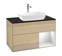 Villeroy & Boch V&B Meuble sous lavabo Finion 100, Pl bleu mat, Ray blanc mat Lac, Oa ven Quantité:1