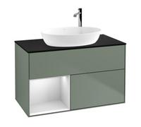 Villeroy & Boch V&B Meuble sous lavabo Finion 100, Pl bleu mat, Ray blanc mat laqué, Oli mat laqué Quantité:1