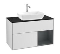 Villeroy & Boch V&B Meuble sous-lavabo Finion 100, Pl bleu mat, Ray md mat Lac, blanc mat Lac Quantité:1