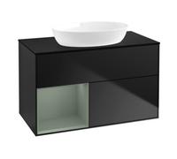 Villeroy & Boch V&B Meuble sous lavabo Finion 100, Pl bleu mat, Rayure Olive mat Lac, bleu mat Lac Quantité:1