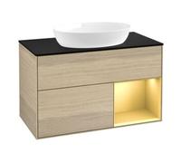 Villeroy & Boch V&B Meuble sous lavabo Finion 100, Pl bleu mat, Rég gol mat Lac, Oa ven Quantité:1