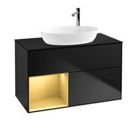 Villeroy & Boch V&B Meuble sous lavabo Finion 100, Pl bleu mat, Regal or mat Lac, bleu mat Lac Quantité:1