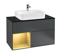 Villeroy & Boch V&B Meuble sous-lavabo Finion 100, Pl w m, Reg gauche gol m, md bl. m Lac Quantité:1