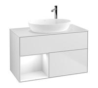 Villeroy & Boch V&B Meuble sous lavabo Finion 100, Pl w m, Reg glo blc. Lac, blc m Lac Quantité:1