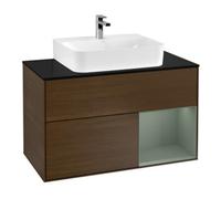 Villeroy & Boch V&B Meuble sous-lavabo Finion 100, placage bois, rangement droit, huile mat, chêne veiné Quantité:1