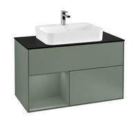 Villeroy & Boch V&B Meuble sous lavabo Finion 100, placage bouleau mat, côté gauche, huile mat laqué Quantité:1
