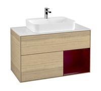 Villeroy & Boch V&B Meuble sous lavabo Finion 100, plan de découpe blanc, tiroir droit Peo, Oa ven Quantité:1